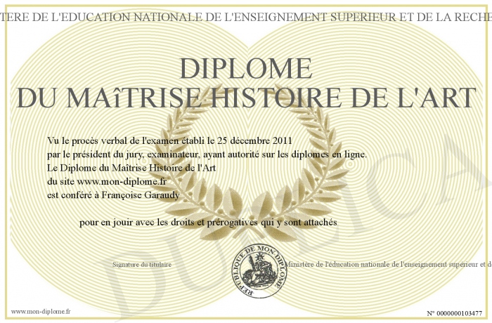 diplome universitaire histoire de l'art